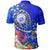 Hawaii Polynesian Polo Shirt Hawaii Seal With Turtle Plumeria (Blue) - Polynesian Pride