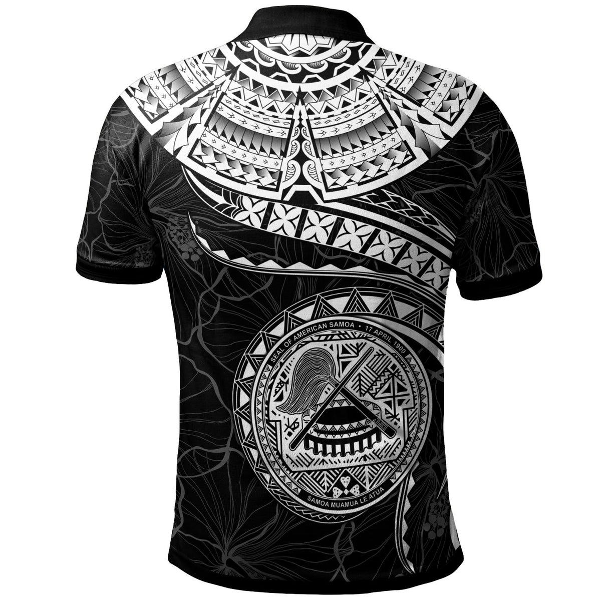 American Samoa Polynesian Custom Polo Shirt American Samoan Waves (White) - Polynesian Pride