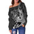 Polynesian Shark Tattoo Hawaii Tribal Women Off Shoulder Sweater - LT12 - Polynesian Pride