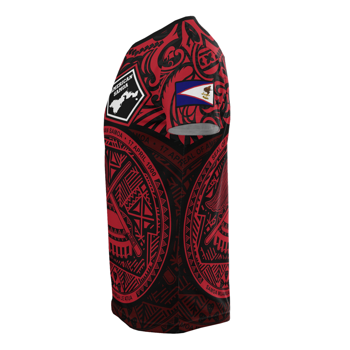 American Samoa Pride T Shirt American Samoa Flag Seal (Red) - Polynesian Pride