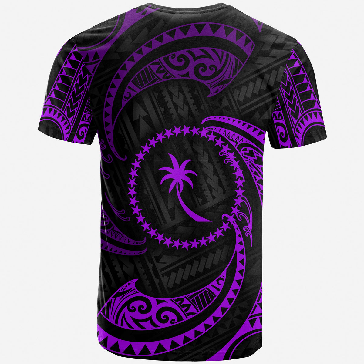Chuuk Micronesia T Shirt Purple Tribal Wave - Polynesian Pride