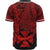 Wallis and Futuna Polynesian Baseball Shirt - Tribal Wave Tattoo Red - Polynesian Pride