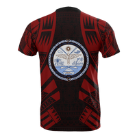 Marshall Islands T Shirt Marshall Islands Seal Polynesian Tattoo Red Style - Polynesian Pride