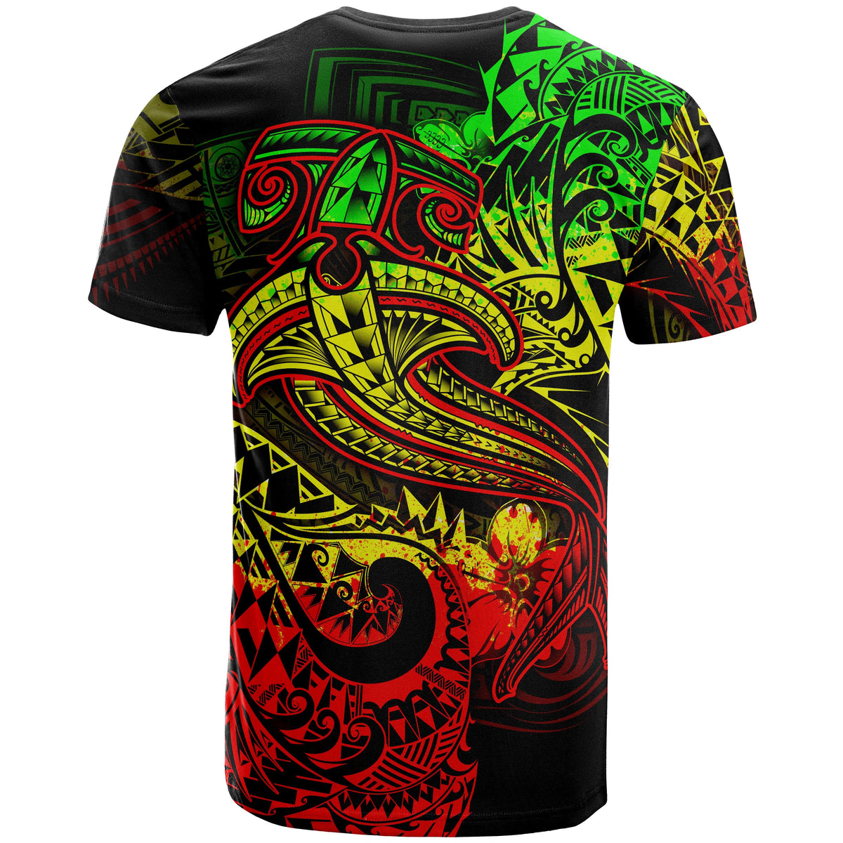 Polynesian T Shirt Reggae Shark Polynesian Tattoo - Polynesian Pride
