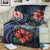 Tahiti Polynesian Premium Blanket - Blue Turtle Hibiscus - Polynesian Pride