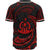 Vanuatu Polynesian Baseball Shirt - Red Tribal Wave - Polynesian Pride