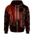 Cook Islands Zip up Hoodie Polynesian Wings (Red) Unisex Red - Polynesian Pride