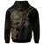 American Samoa Custom Zip up Hoodie Gold Turtle - Polynesian Pride