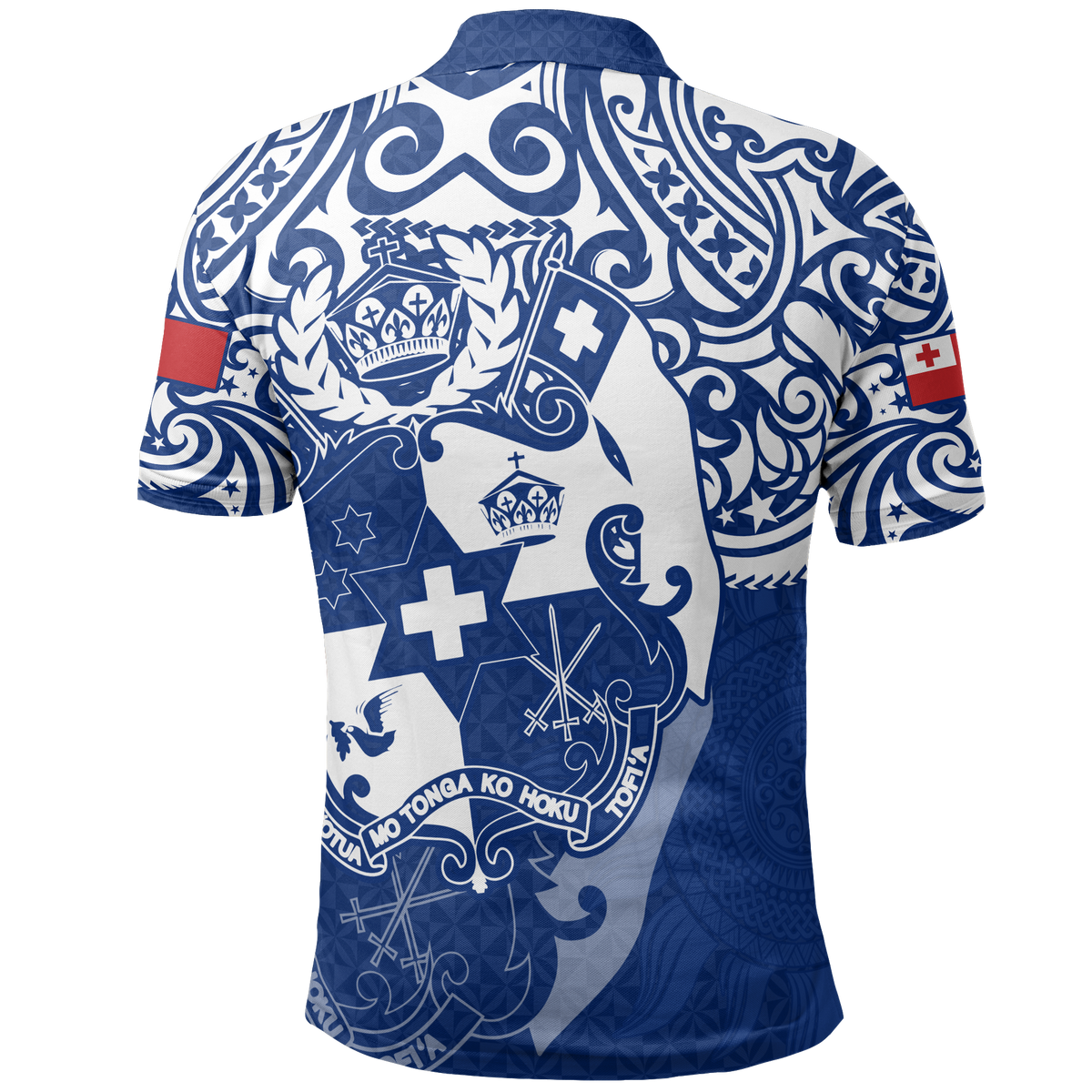 Tonga Polo Shirt Tongan FLag Coat Of Arms Pride (Bright Blue) - Polynesian Pride
