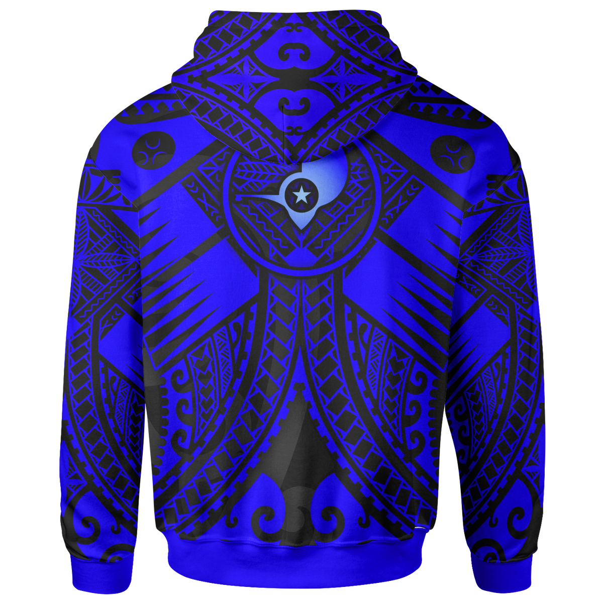 YAP Hoodie Blue Seal with Polynesian Tattoo - Polynesian Pride