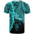 Niue Polynesian T Shirt Tribal Wave Tattoo Neon Blue - Polynesian Pride