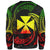 Wallis And Futuna Polynesian Custom Personalised Sweater - Reggae Tribal Wave - Polynesian Pride