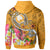 Pohnpei Hoodie Turtle Plumeria (Gold) - Polynesian Pride