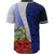 Tuvalu Polynesian Baseball Shirt - Coat Of Arm With Hibiscus Blue - Polynesian Pride