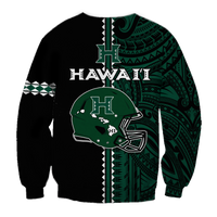 Hawaii Kakau Warrior Football Sweatshirt - LT12 - Polynesian Pride