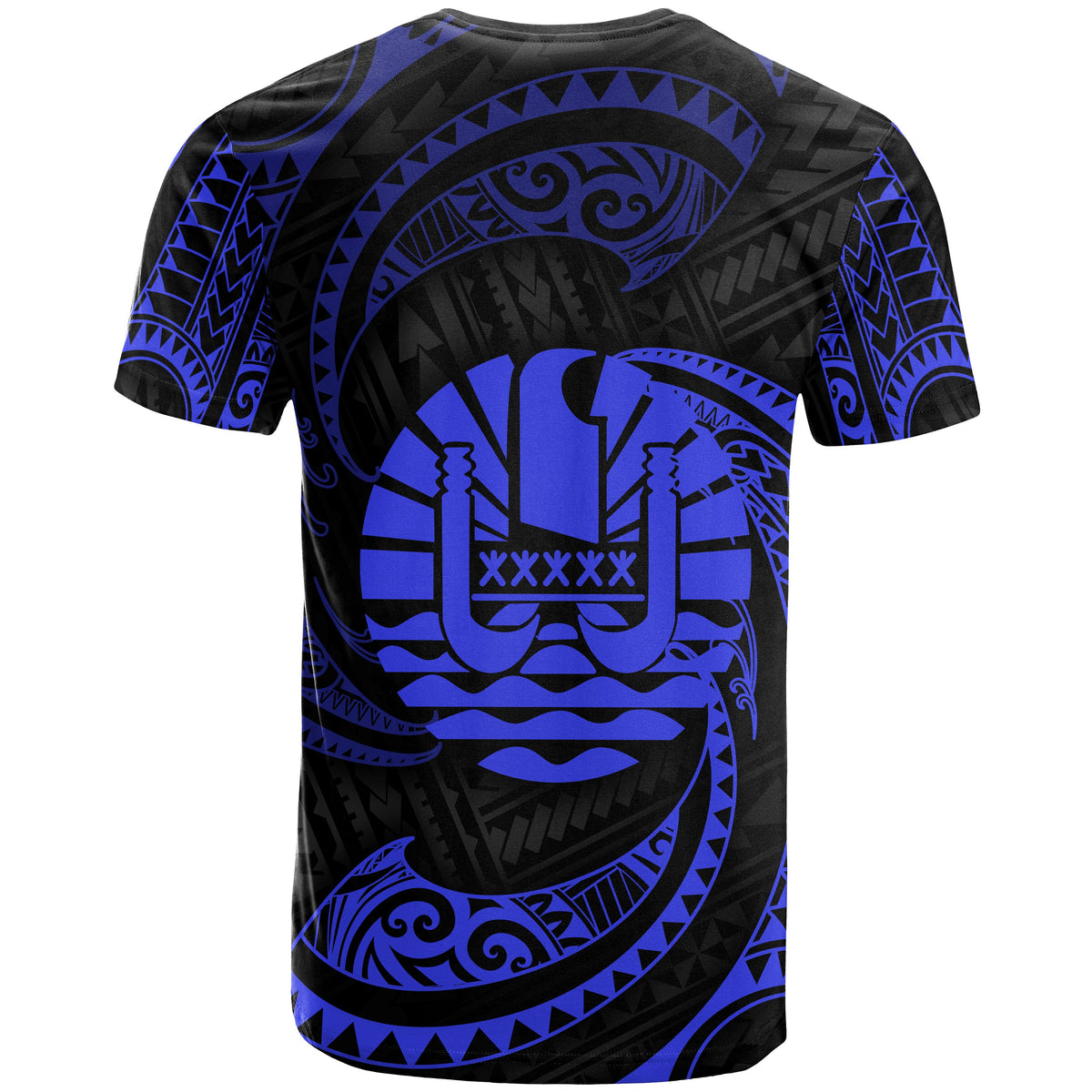 Tahiti Polynesian Custom T Shirt Blue Tribal Wave - Polynesian Pride