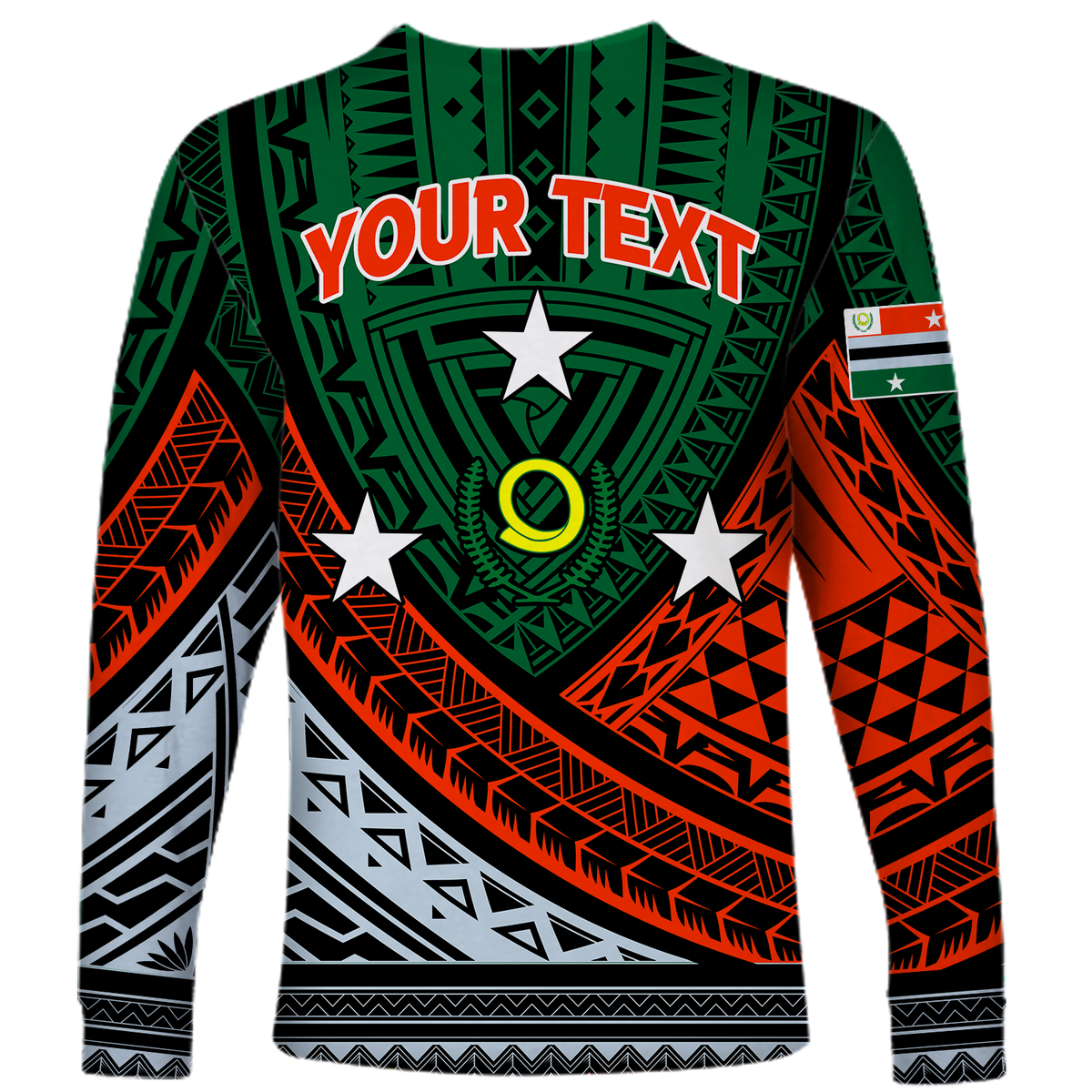 (Custom Personalised) Vanuatu Penama Province Tribal Pattern Long Sleeve Shirt - LT12 - Polynesian Pride