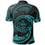 Palau Polynesian Custom Polo Shirt Neon Blue Tribal Wave - Polynesian Pride