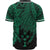 Kosrae Polynesian Baseball Shirt - Tribal Wave Tattoo Green - Polynesian Pride