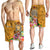 Tahiti Custom Personalised Men's Shorts - Turtle Plumeria (Gold) - Polynesian Pride