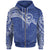 Samoa Polynesian Zip up Hoodie Blue White Heart Shield Unisex BLUE WHITE - Polynesian Pride