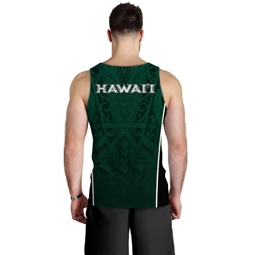 Hawaii Volleyball Green Warrior Men Tank Top - LT2 - Polynesian Pride