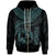 Tonga Polynesian Zip up Hoodie Tonga Waves (Turquoise) Unisex Black - Polynesian Pride