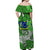 Cook Islands Off Shoulder Long Dress Hammerhead Shark Green LT13 - Polynesian Pride