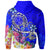 Hawaii Hoodie Turtle Plumeria Polynesian Tattoo Blue Color - Polynesian Pride