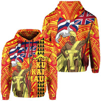 Polynesian Protect Mauna Kea Flag of Hawaii Zip Hoodie Unisex Red - Polynesian Pride