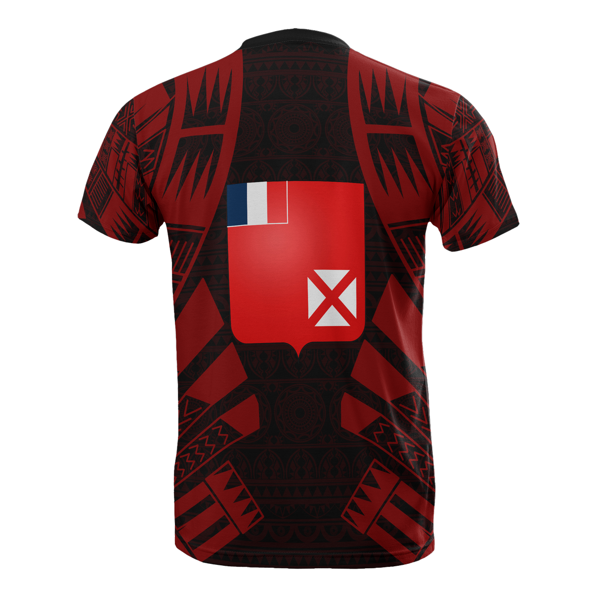 Wallis and Futuna T Shirt Wallis and Futuna Coat of Arms Polynesian Tattoo Red Style - Polynesian Pride
