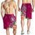 Tonga Men's Shorts - Turtle Plumeria (PINK) - Polynesian Pride