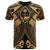 Guam Polynesian T Shirt Guam Gold Seal with Polynesian Tattoo Unisex Gold - Polynesian Pride