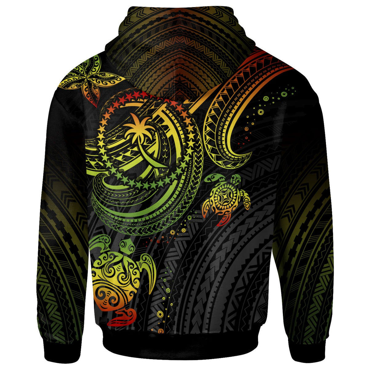 Chuuk Custom Hoodie Reggae Turtle - Polynesian Pride