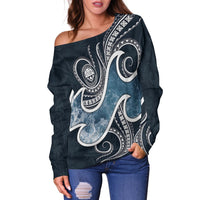 FSM Islands Polynesian Off Shoulder Sweater - Ocean Style - Polynesian Pride