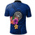 American Samoa Polynesian Custom Polo Shirt Floral With Seal Blue - Polynesian Pride