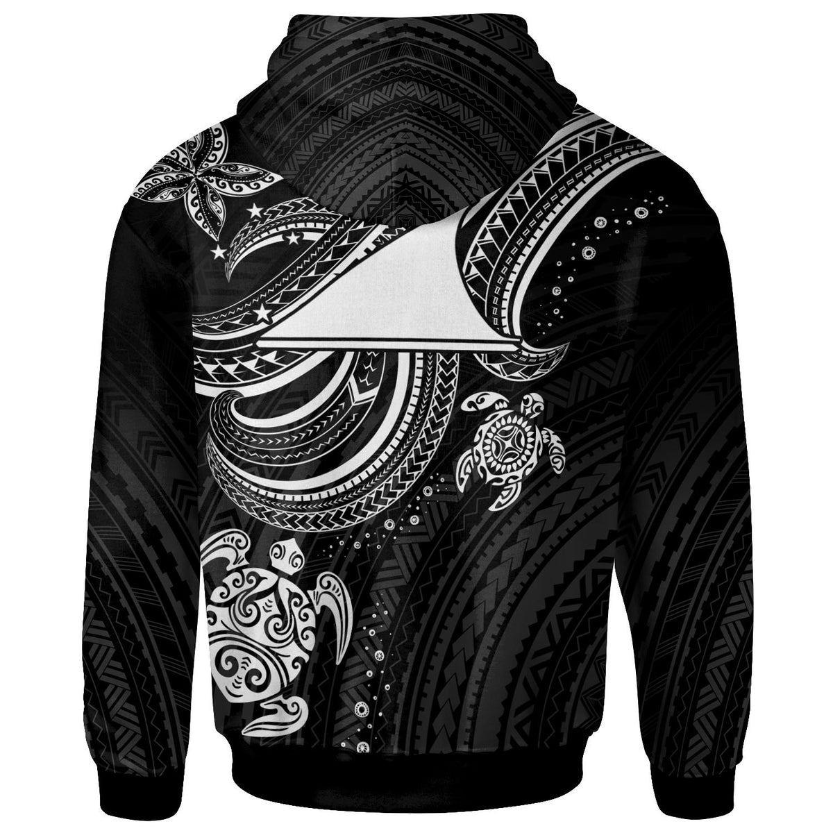 Tokelau Custom Hoodie White Turtle - Polynesian Pride
