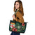 Fiji Polynesian Leather Tote Bag - Green Turtle Hibiscus - Polynesian Pride