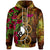 Yap Micronesia Zip up Hoodie Hibiscus Vintage Unisex Orange - Polynesian Pride