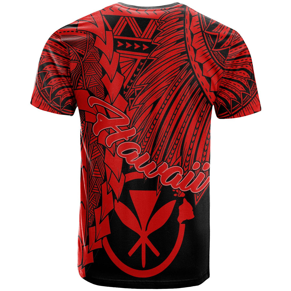 Hawaii Polynesian Custom T Shirt Tribal Wave Tattoo Red - Polynesian Pride