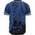 Fiji Polynesian Baseball Shirt - Tribal Wave Tattoo Blue - Polynesian Pride