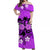 Hawaii Skull Matching Dress and Hawaiian Shirt Mysterious Polynesia and Purple Flowers LT13 - Polynesian Pride