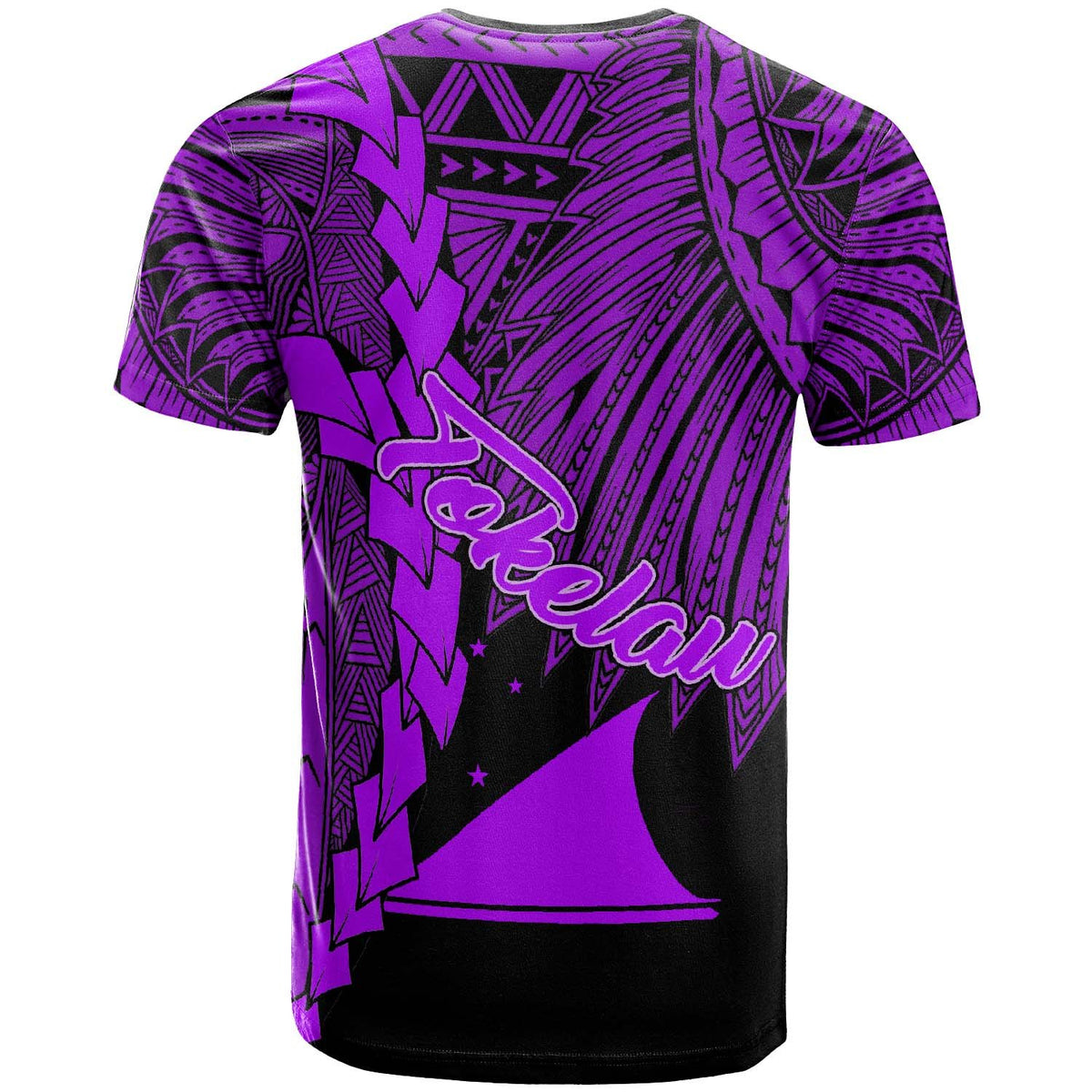 Tokelau Polynesian T Shirt Tribal Wave Tattoo Purple - Polynesian Pride