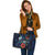 Guam Polynesian Leather Tote - Blue Turtle Hibiscus - Polynesian Pride