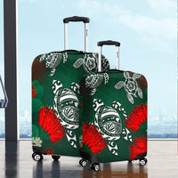 Hawaii Lehua Flowers Turtle Poly Luggage Covers - Ser Style - AH - Polynesian Pride