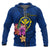 Hawaii Polynesian Zip up Hoodie Floral With Seal Blue Unisex Blue - Polynesian Pride