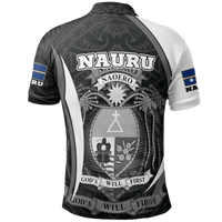 Nauru Polo Shirt Nauru Flag Coat Of Arms (White) - Polynesian Pride
