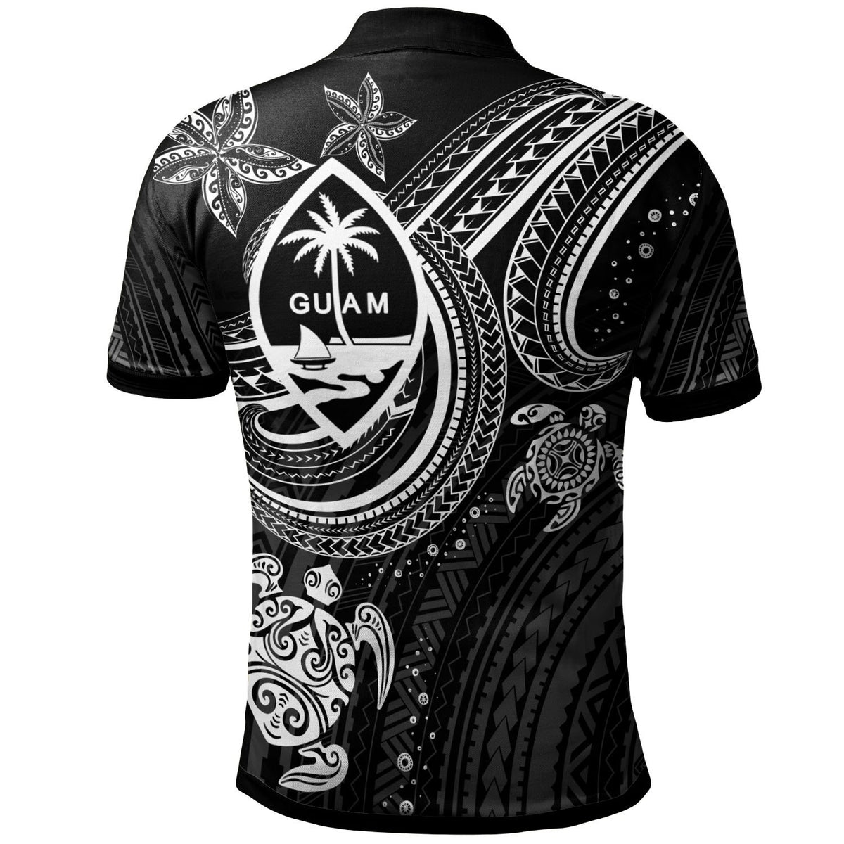 Guam Custom Polo Shirt White Turtle - Polynesian Pride