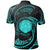 Northern Mariana Islands Polynesian Custom Polo Shirt Neon Blue Tribal Wave - Polynesian Pride