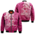 (Custom Personalised) Breast Cancer Pink Ribbon Butterfly Polynesian Pink Version Bomber Jacket - LT12 Bomber Jacket Pink - Polynesian Pride